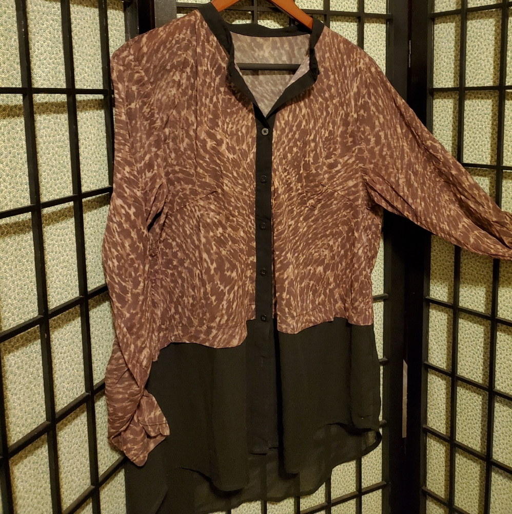 Leopard Print Sheer Top